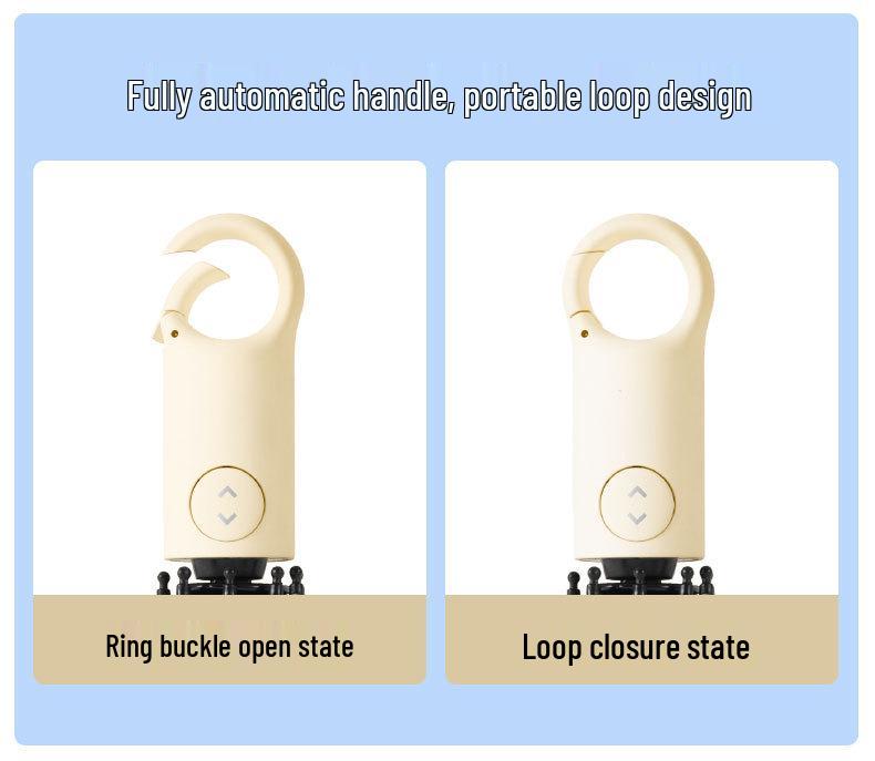 Fully Automatic Five-Fold Umbrella with Black Glue Sunscreen, UV Protection, and Dual-Use for Rain or Shine