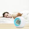 Round Colorful Backlight LED Time Date Temperature Display Snooze Alarm Clock