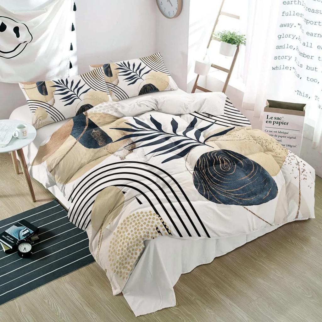 Mid Century Bohemian Abstract Duvet Cover Set Geometric Luxury Bedding Sets Tropical Palm Tree Plant Comforter Cover Set 2/3pcs