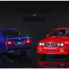 1/24 BMW M3 E30 Toy Car Model Diecast Metal Vehicle Miniature Pull Back Sound Light Doors Openable Collection Gift for Kid Boys