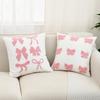BUYNOW 1PC Pink Bow Embroidered Pillowcase Cute Princess Style Bedroom Cushion Cover Home Living Room Decor Cojines Para Sala