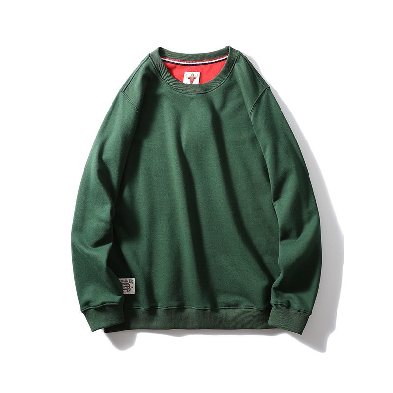 American Retro Fashion Brand Sweater Men s 2024 New Spring and Autumn round Neck Long Sleeves Export Export Men Casual Jacket Dark green 3XL