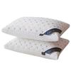 Premium Hotel-Style Memory Foam Pillow With 3D Star Embroidery Single Bed High Resilience Feather-Like Fill White Gray