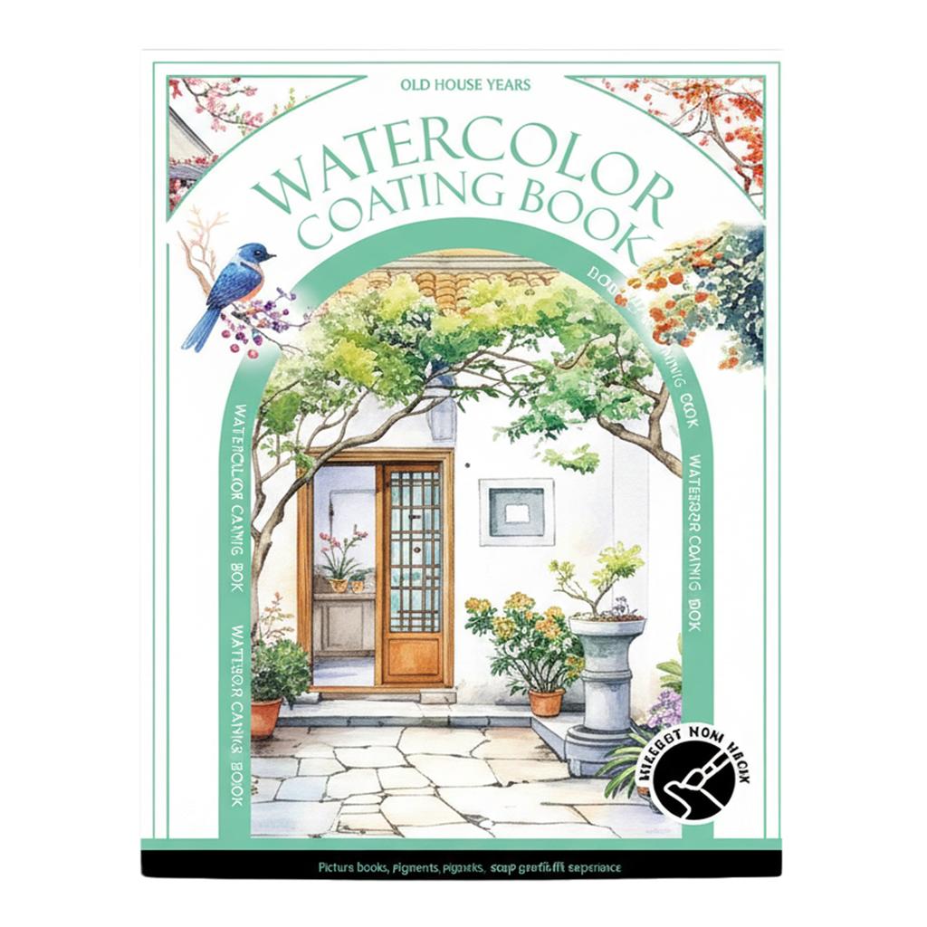 Water Color Paper Book Paint Set with 12 Colors Paint Cakes and Brush Watercolor Workbook Kids Graffiti Drawing Art Stationery