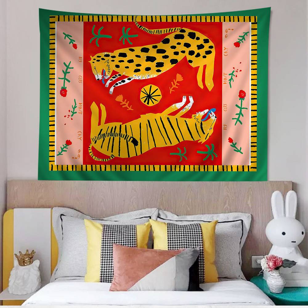 Ancient Egypt Abstract Tiger Leopard Hippie Wall Hanging Tapestries Bohemian Wall Tapestries Mandala INS Home Decor