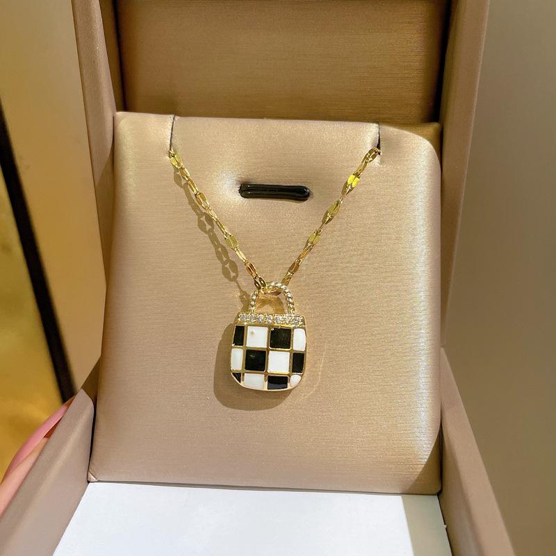 Collier à la mode pour femmes, en cuivre, Micro incrusté, en acier, Simple, maille rouge, chaîne de collier exquise