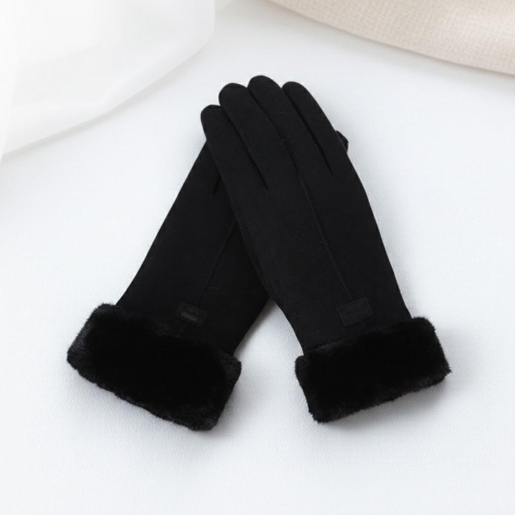 

Women s Warm Autumn Winter Furry Mittens Outdoor Sports Full Finger Gloves Touchscreen Cycling Riding Gloves чёрный