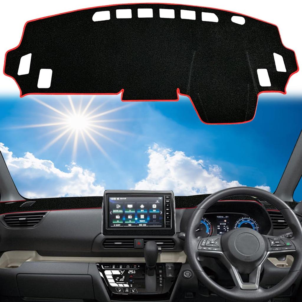 Rifoda Dashboard Mat for Delica Mini B3 Series Models Specific Car Polyester Sun Clear Heat Protective Interior (2023-Present B34A, B35A, B37A, B38A)
