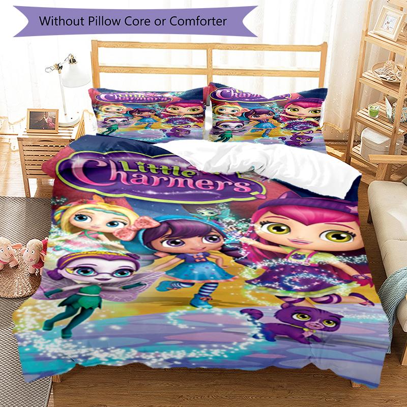 3pcs Little Charmers Bedding Set Duvet Cover Closure Includes 1 Duvet Cover & 2 Pillowcases, Soft and Comfortable for All Seasons.