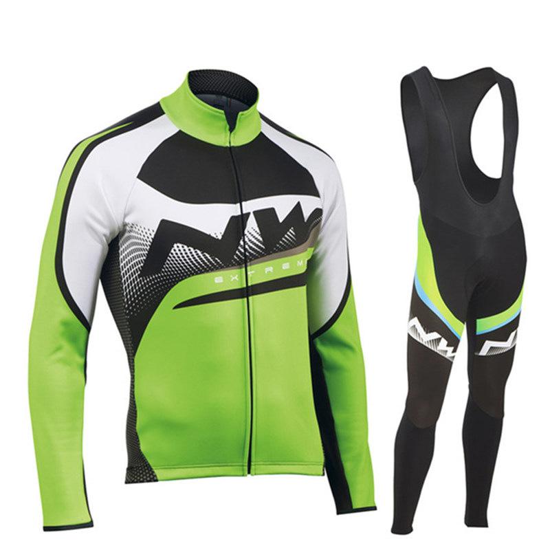 Team Version Spring and Autumn Men's Long-sleeved Cycling Suit, Quick-drying Breathable Strap Suit
