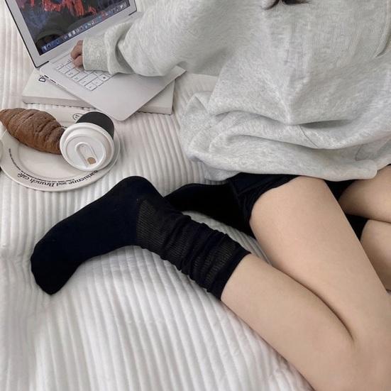 Knee High Slouchy Socks Women Slightly Sheer Scrunch Socks Girls Slouchy Boot Socks for Dating Party Street Wear