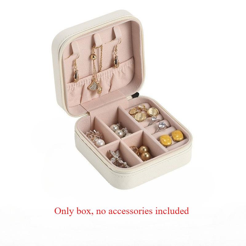 1Pc Portable Mini Jewelry Storage Box Travel Organizer Case Leather Storage Earrings Necklace Ring rganizer Display