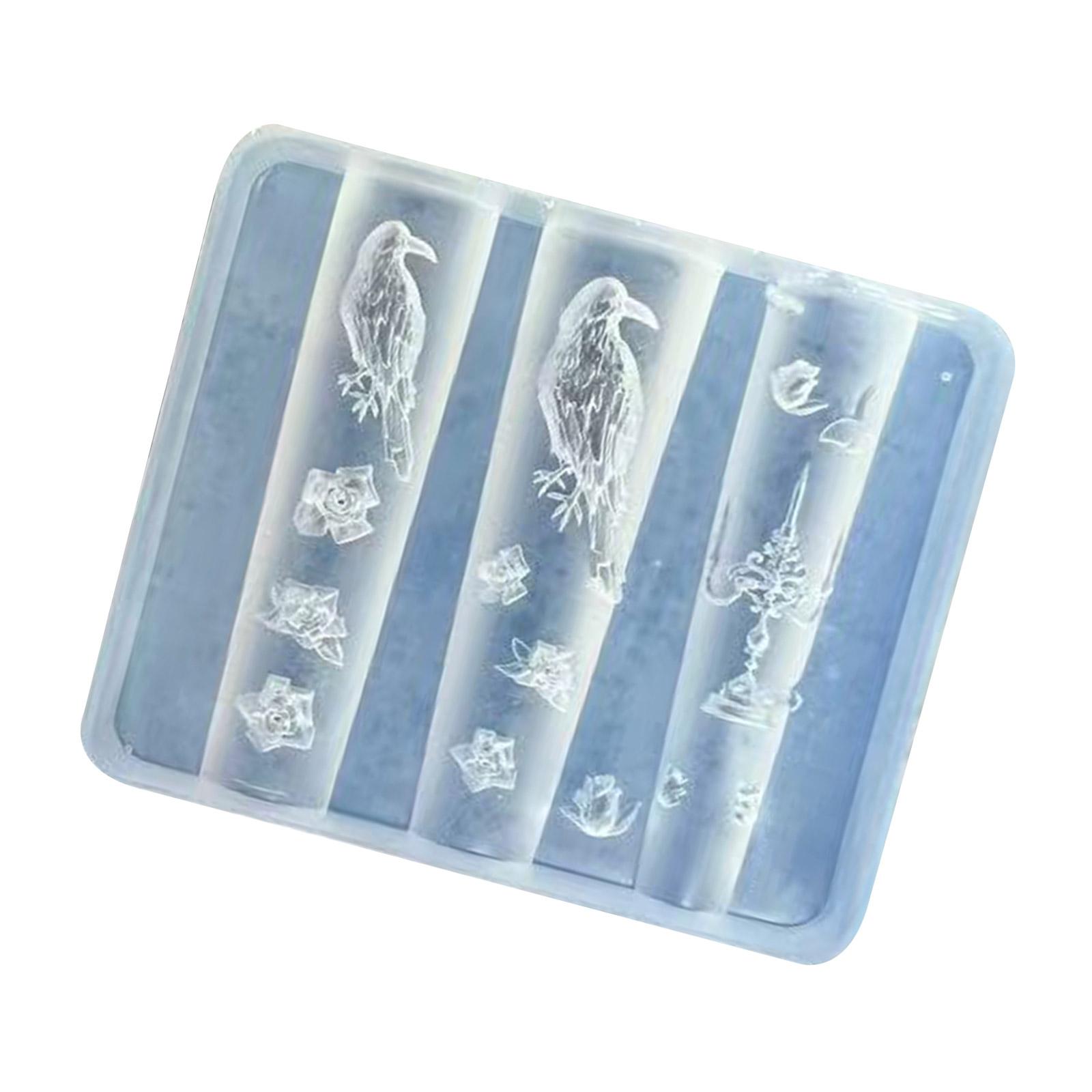 

3D Резная Ворона Роза Подсвечник Силиконовая Форма Для DIY Нейл-Арта И Маникюрных Аксессуаров