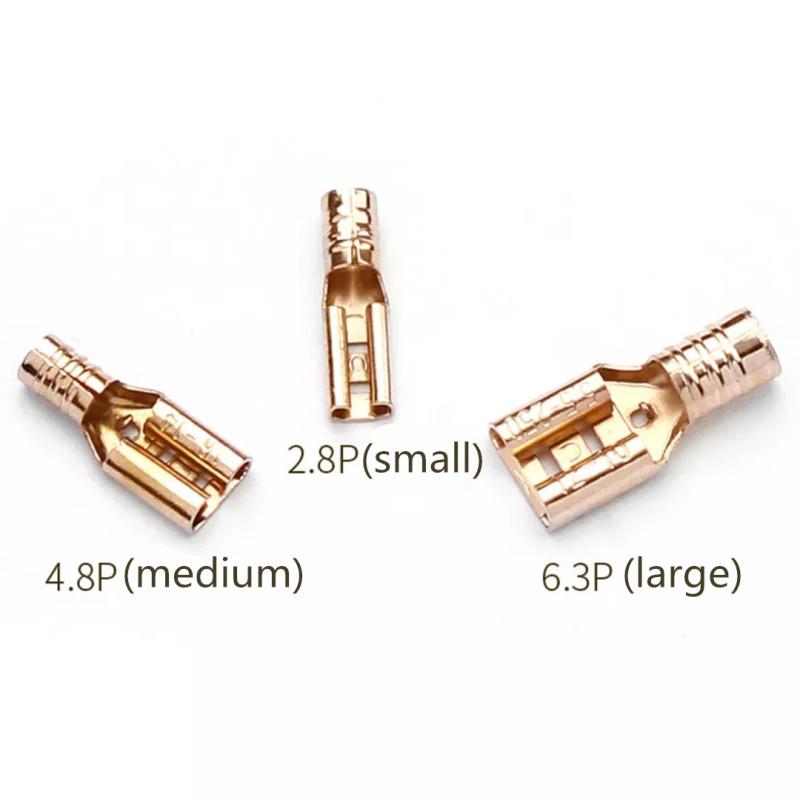 Car Audio Wire Horn 2.8P 4.8P 6.3P Connector Terminal Horn Plug Refitted Lossless Horn Pure Copper Gold-plated Wire 6.3p red 5piece