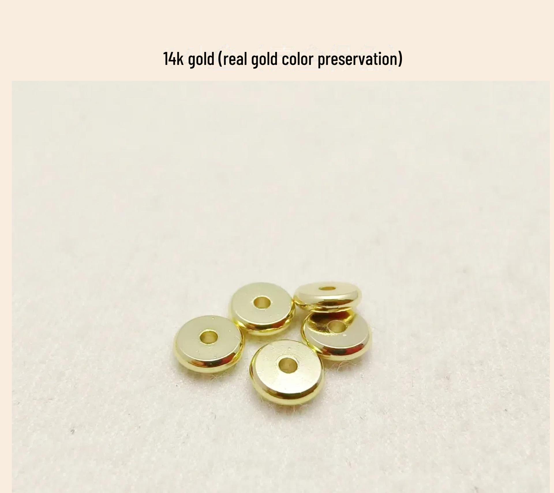 

Сохраняющие цвет бусины для счетов с медным покрытием из 18-каратного золота для самостоятельного изготовления ожерелий и браслетов Diameter 3mm, Thickness 1.2mm, Hole 1.2mm