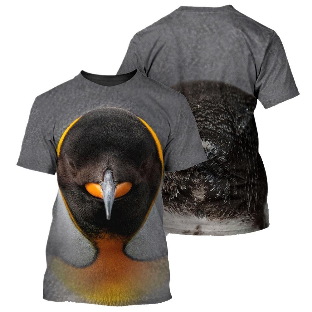 Summer Round Neck Animal Pattern 3D Print Top Fashionable Casual Short Sleeved Men's T-shirts