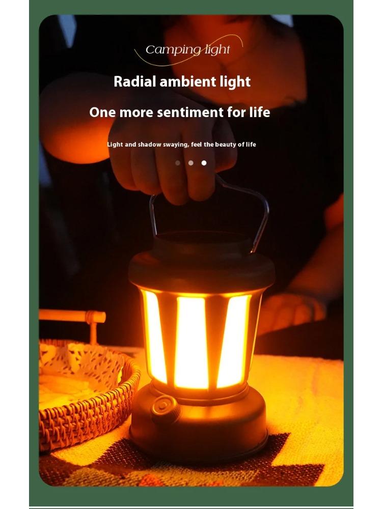 Portable Solar Camping Lantern LED Cold and Warm Dimming 3 Lighting Modes Camp Light Outdoor Hiking Climbing Camping Tent Lamp