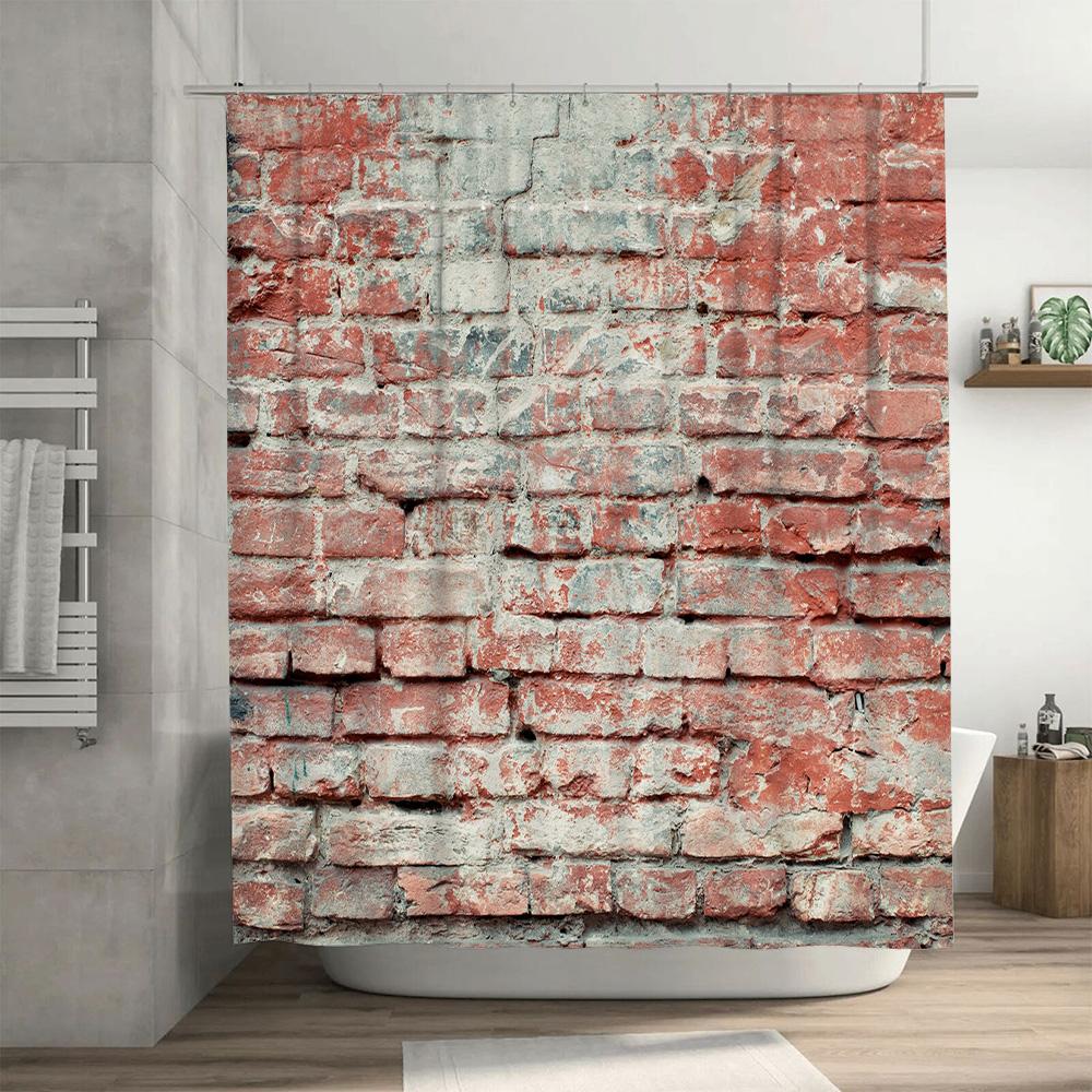 Plaid Shower Curtain Bathroom Decor Waterproof Bath Mat Home Decoration Modern Style Fashion Print (Black/White/Grey) 350cm X 18