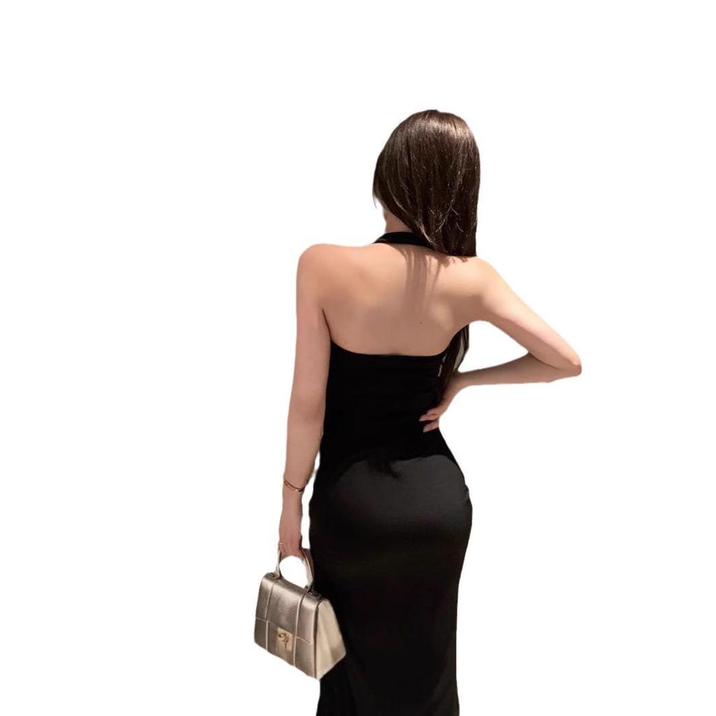 Black Halterneck Slit Dress - Summer 2024 Pure Desire Style for Women