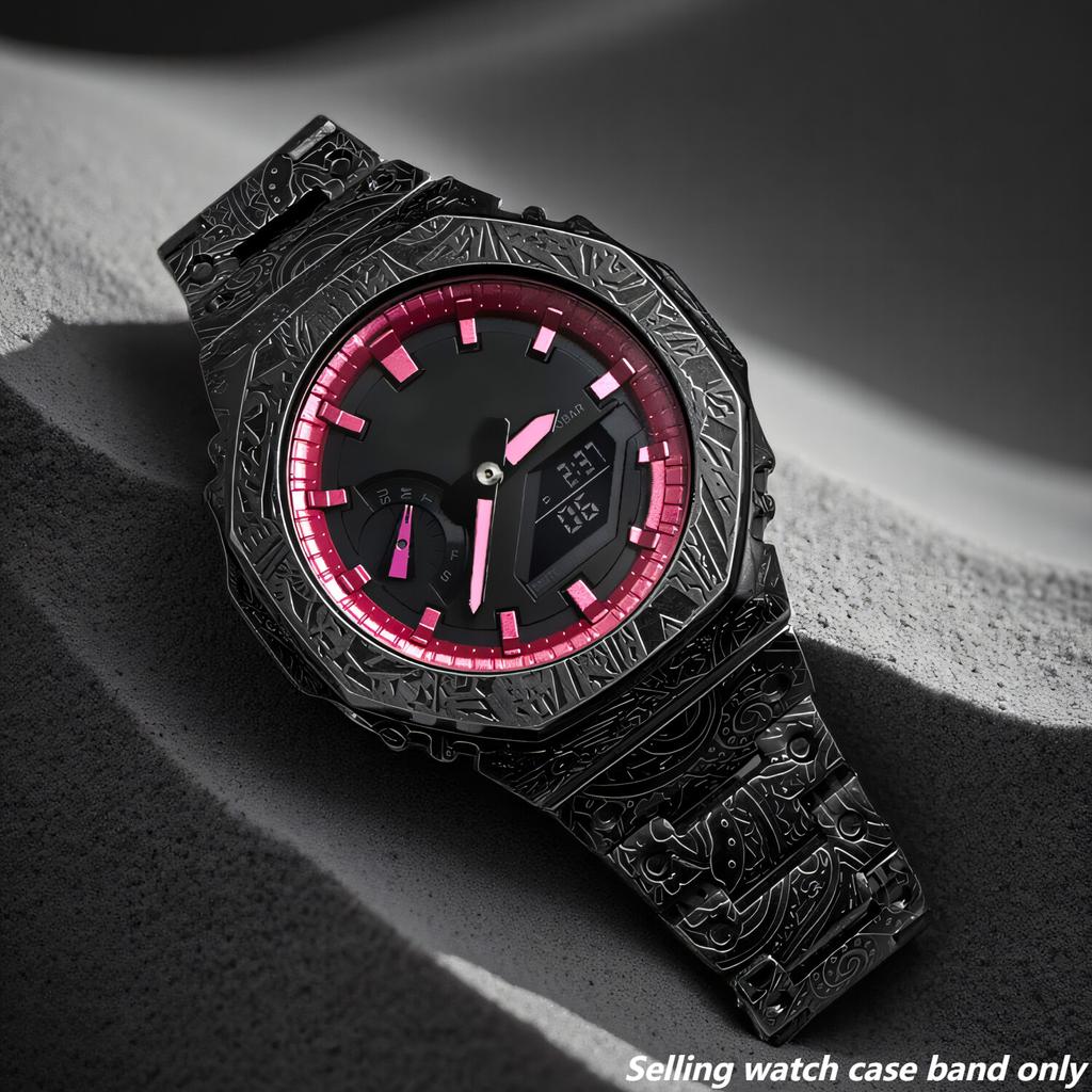 GA2100 Mod-Kit Edelstahlgehäuse Armband Für Casio G-SHOCK GA-2100/2110 GAB2100 Retro Relief Metallgehäuse Armband Zubehör