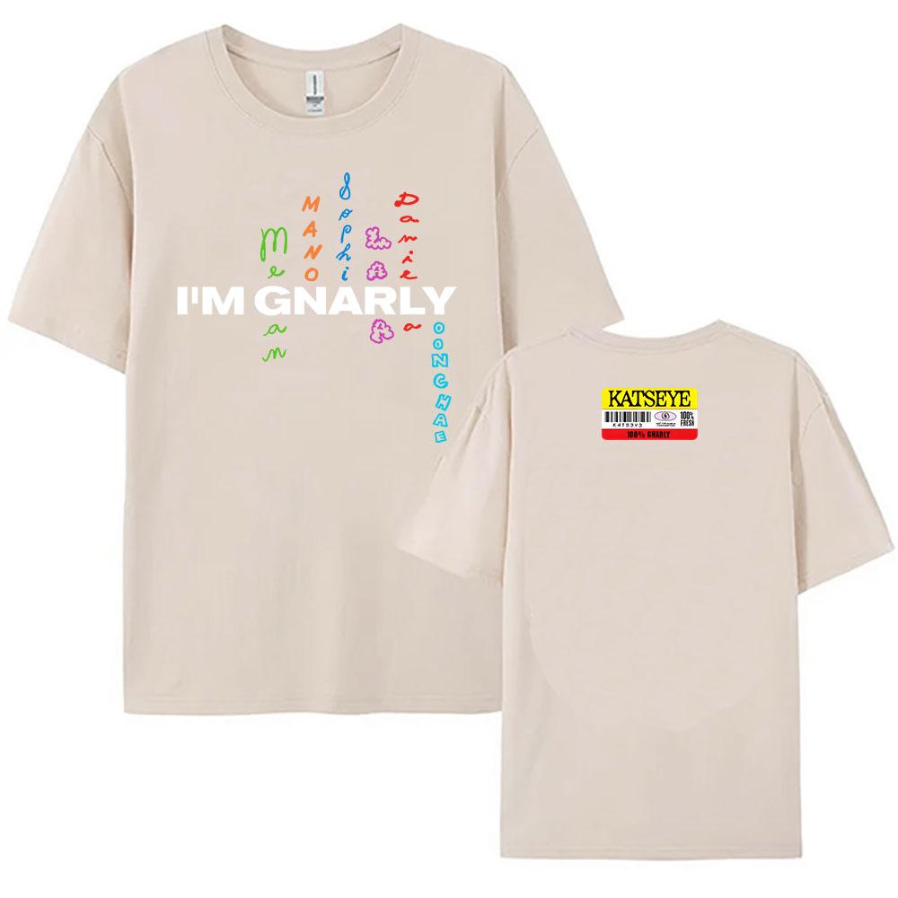 Katseye Im Gnarly Tshirt Korean Girls Band Printing Tshirt Camiseta Cotton Short Sleeve Female T Shirt Summer Casual Women Tee