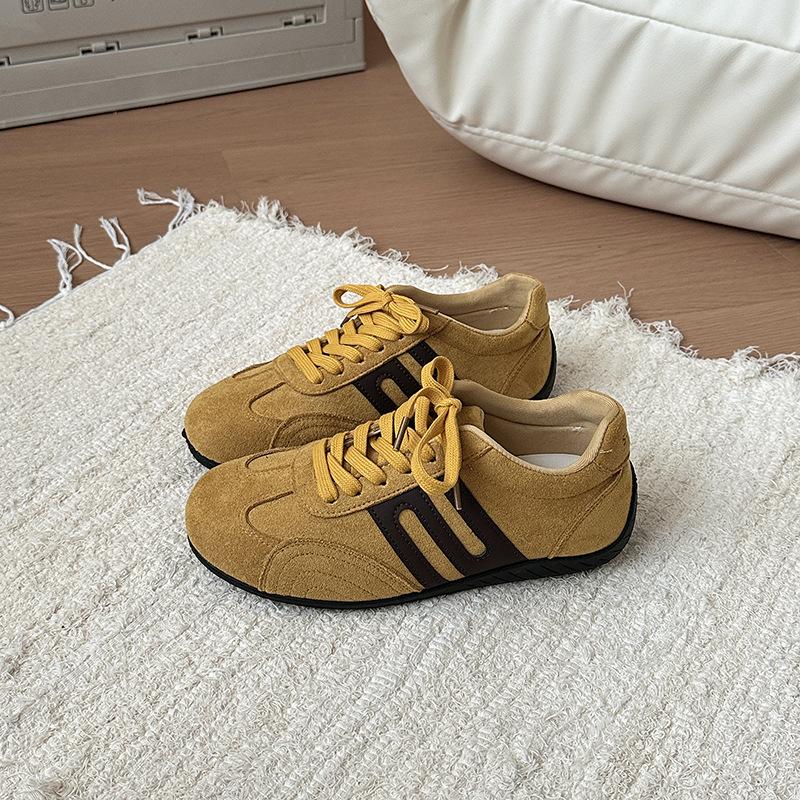 Retro Versatile Single Shoes Cloth Lace-up German Training Shoes Women's Summer Fashion Color Matching Casual Shoes Sports Shoes Forrest Gump Shoes