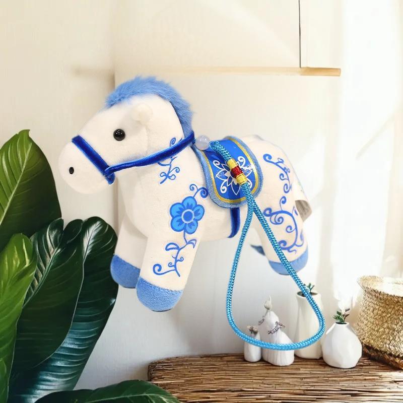 1 Piece 2026 Year Of The Horse Mascot Plush Toy Pendant Soft Realistic New Born Gifts Pony Doll Home Decoration Ornament