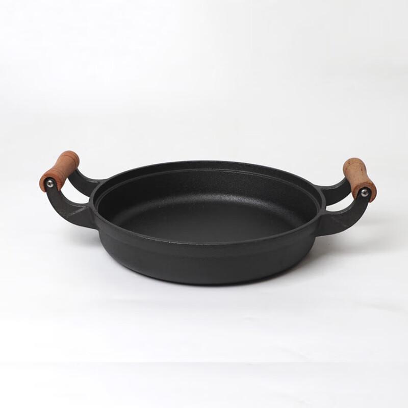 Jian s Thickened Cast Iron Frying Pan with Wooden Handle