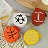 Creative Mini Coin Bag PU Leather Keychain Coin Purse Sports Theme Sport Ball Pendant  Daily Use