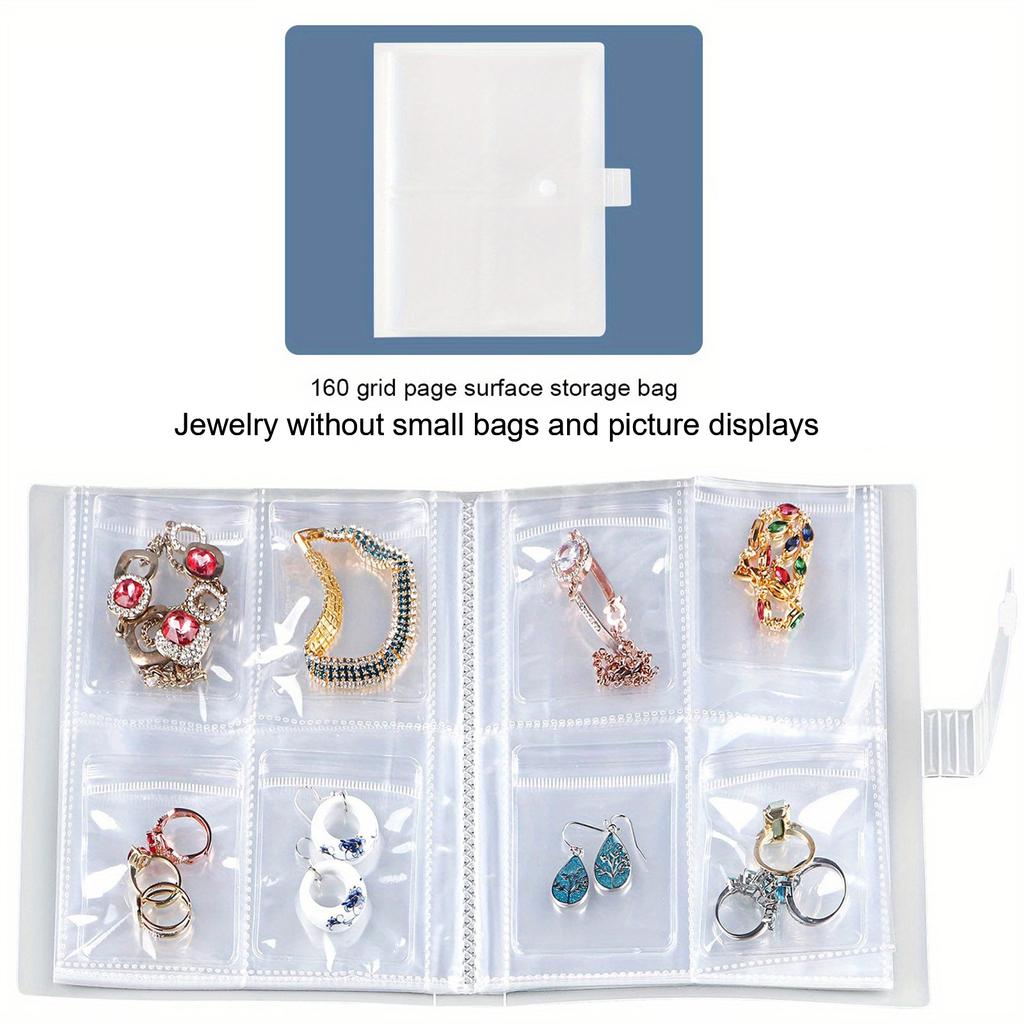 1/2/3/5/10PCS Livret de rangement pour bijoux à 160 grilles sans petites poches, adapté pour boucles d'oreilles, boucles d'oreilles et exposition de bijoux