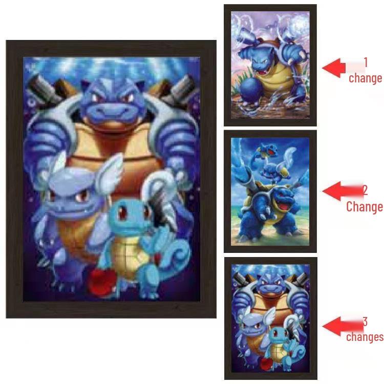 Hello Kitty & One Piece 3D Lentikulärt Pokemon-affisch