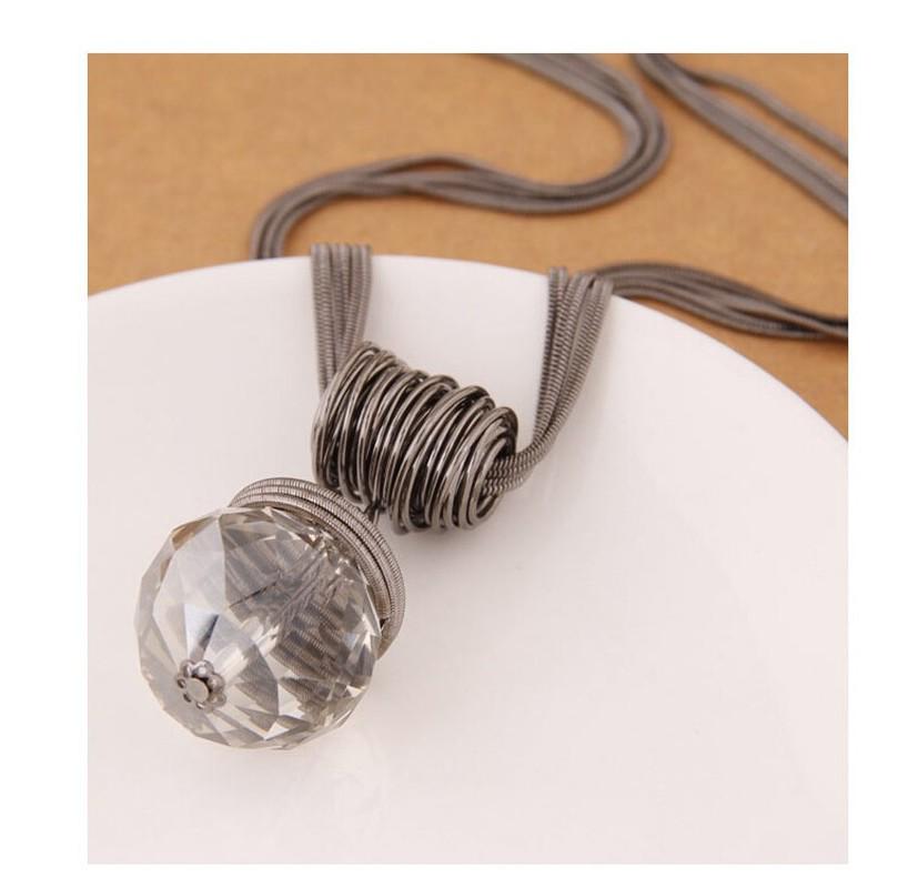 Long Crystal Women Necklace Jewelry Fashion Black Chain Drops Necklaces Pendants