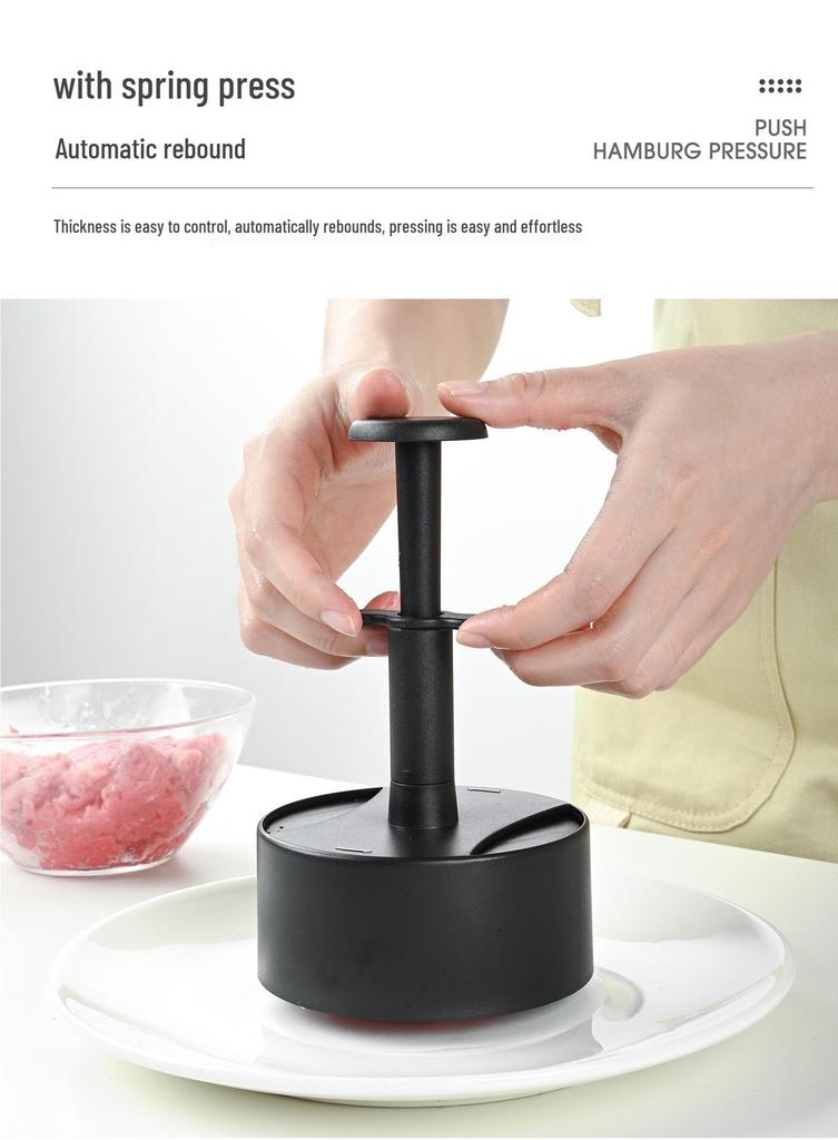 ABS Plastic Non-Stick Round Burger Patty Press - Manual Kitchen Tool