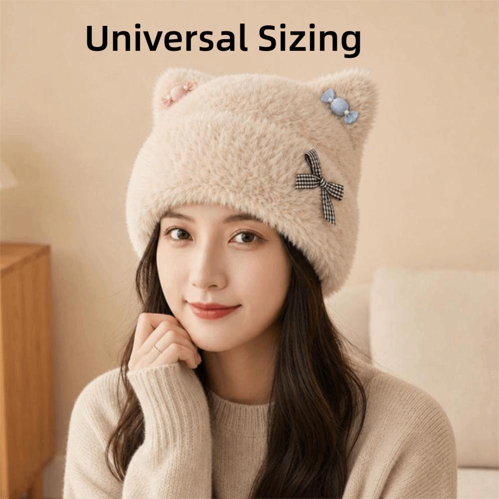 Soft Fuzzy Texture Plush Beanie Hat Warm And Cozy Fuzzy Winter Hat Women's Beanie Cap