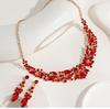 European & American Fashion Crystal Necklace and Earrings Set for Brides