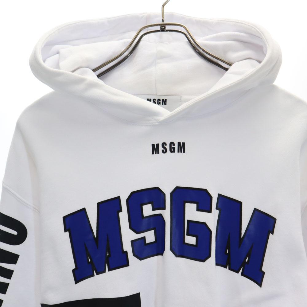 MSGM Long Sleeve Sweatshirts S White Back Brushed Men's Used