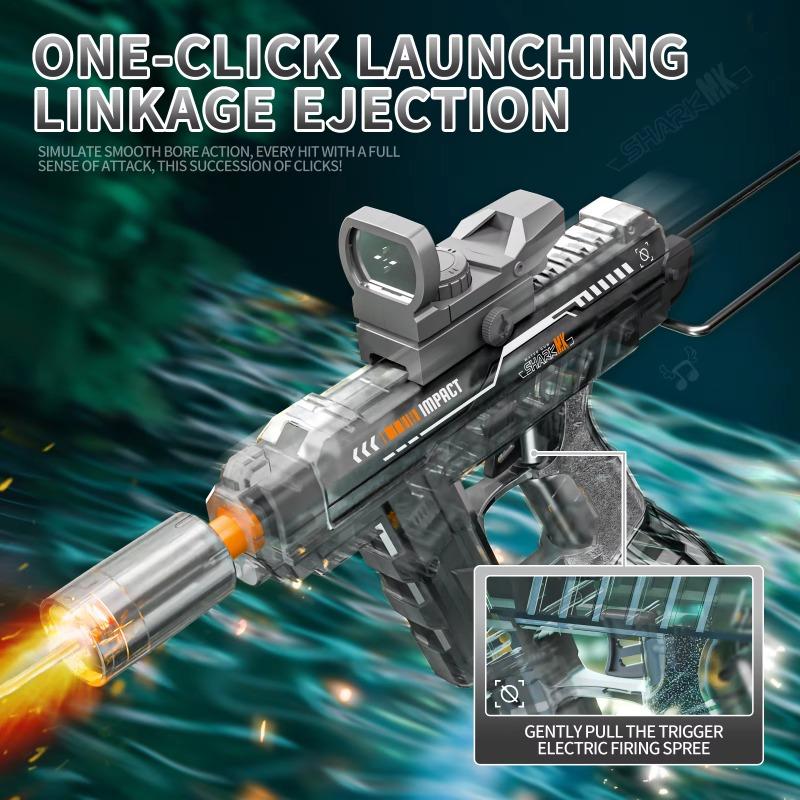 Simulation Shooting Flames Electric Water Gun Toys For Kids Automatic Water Pistol With Recoil Children Summer Outdoor Beach Toy