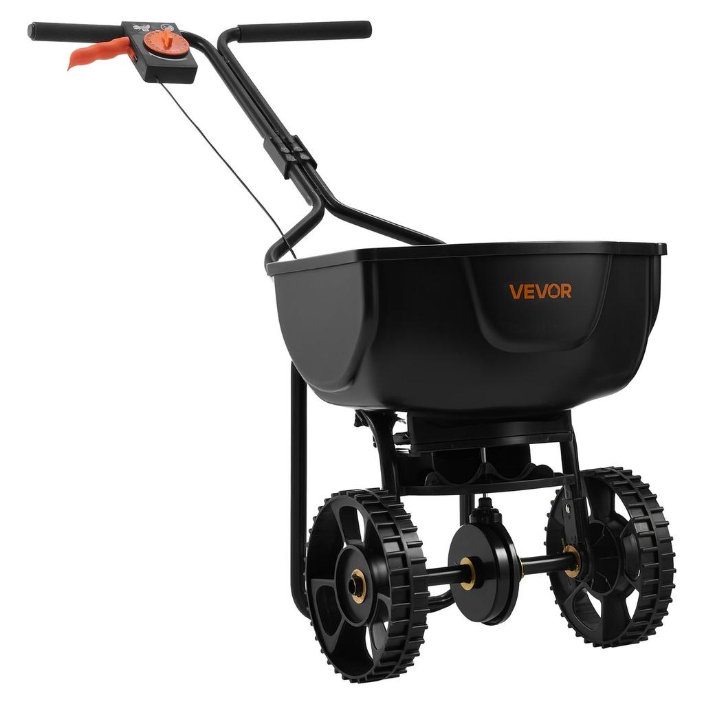 Push Lawn Spreader, 3m Spreading Width, Broadcast Spreader with 59kg Load Capacity & 10 In All-Terrain Tires, Walk-Behind Garden & Lawn Broadcast