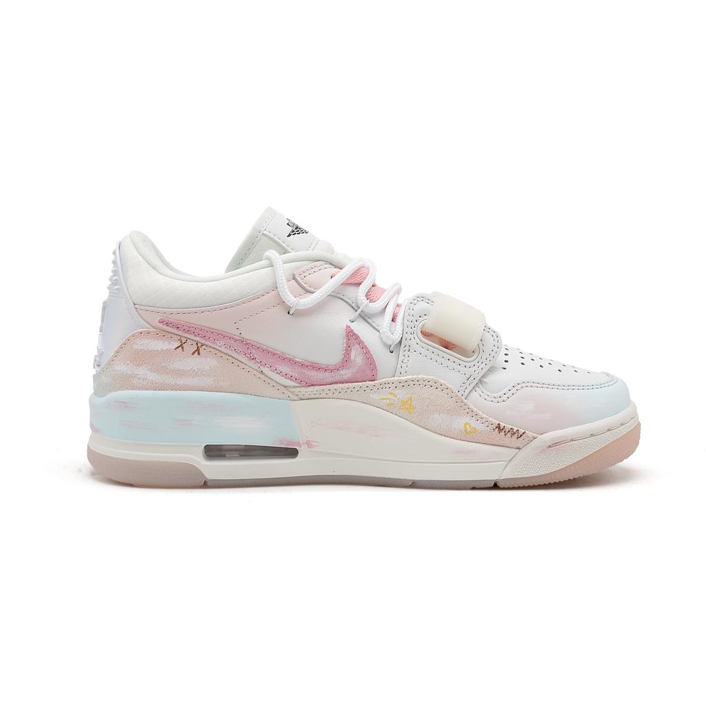 Jordan Legacy 312 Sunny Day Doll 2 Low Top Vintage Basketball Shoes Unisex Pink White HF3182-100(Team861-2)