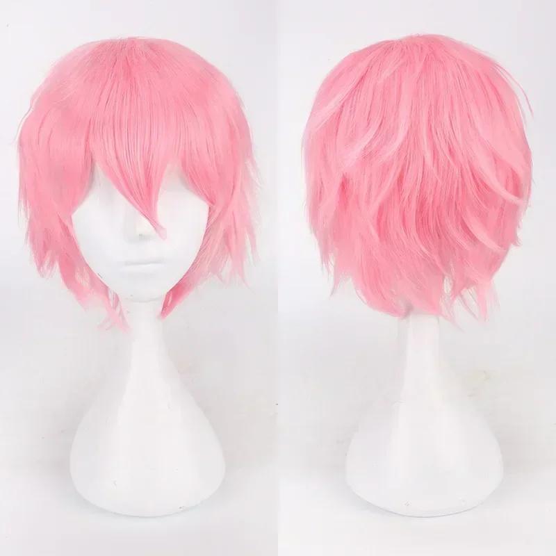 Anime Mystic Messenger 707 Cosplay Synthetic Wig Short Red Orange Heat Resistant Hair Cosplay Wigs