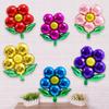 18" Green Five-Leaf Clover and Flower Aluminum Foil Balloon for Baby Birthday Decoration