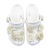 Crocs Classic Platform Clog EVA ZR Zhiran Immortal Bone Flower Pearl French Hand-Painted Versatile Hole Shoes Unisex White