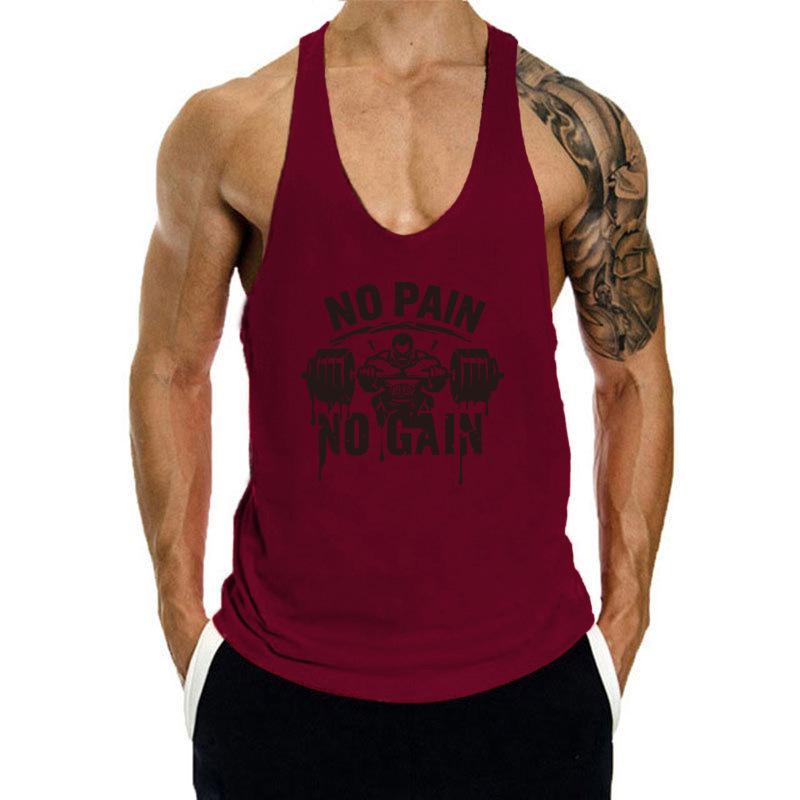 Men's Summer Y-Back Tank Top: Sporty, Thin Strap, Sleeveless Bodybuilding Shirt with Custom Logo, Loose Fit