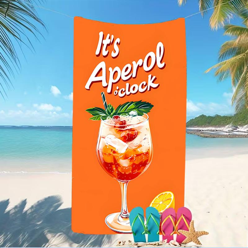 Beach Towel with Aperol Spritz Pattern - Soft,absorbent,machine Washable Lightweight&Modern,swimming,Travel Essentials