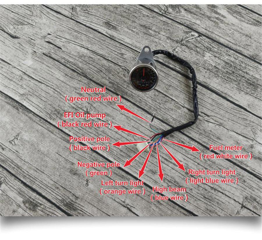 Universal Odometer Speedometer KM/H MPH For 12V Motorcycle Electromobile Boat