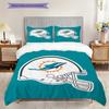 Miami Dolphins Helmet Three-piece set(1 * duvet cover + 2 * pillowcase, without core)Bedding set Duvet cover and pillowcase Christmas birthday gift