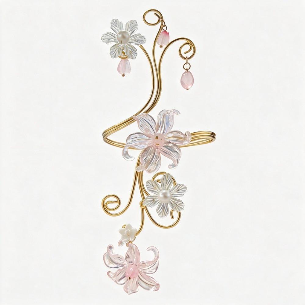 Vintage Arm Cuff Floral Open Arm Bangle Exquisite Arm Ring  Party