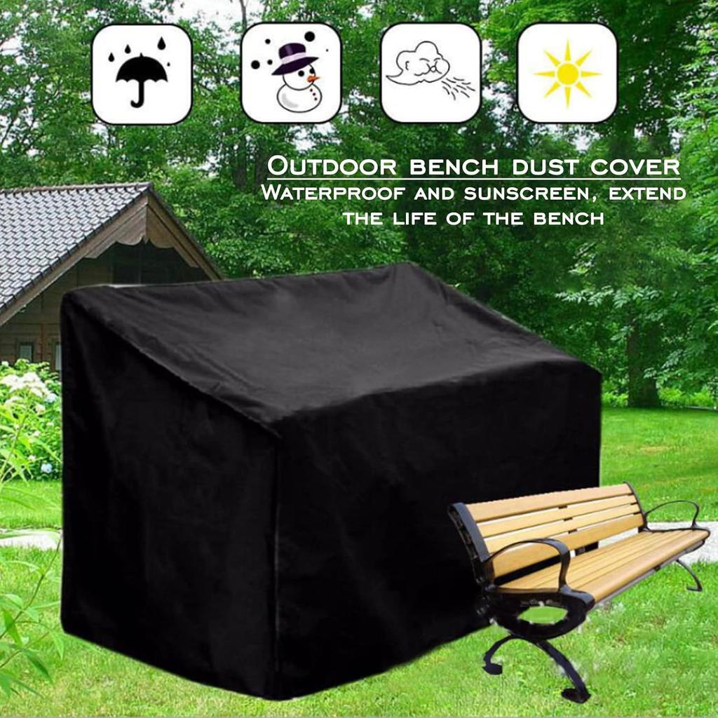 Outdoor Patio Furniture Covers, 2 Seater Garden Bench Cover Waterproof Patio Seat Cover Chair Cover Oxford Cloth Lawn Patio Couch Cover 52 * 26 * 35