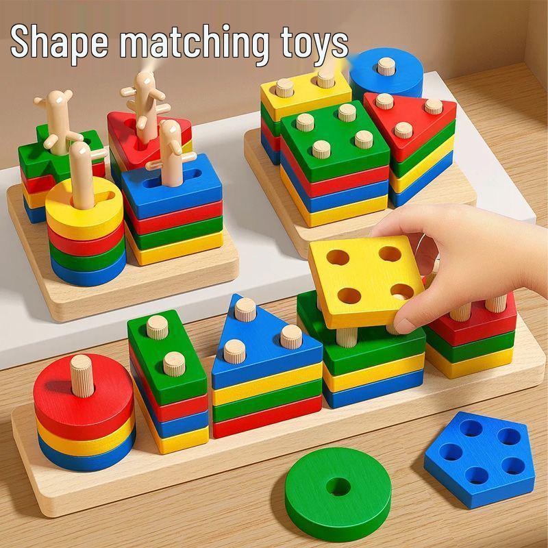 Montessori Geometric Stacking Rings: Educational Shapes for Infants & Toddlers (1-3 Years)
