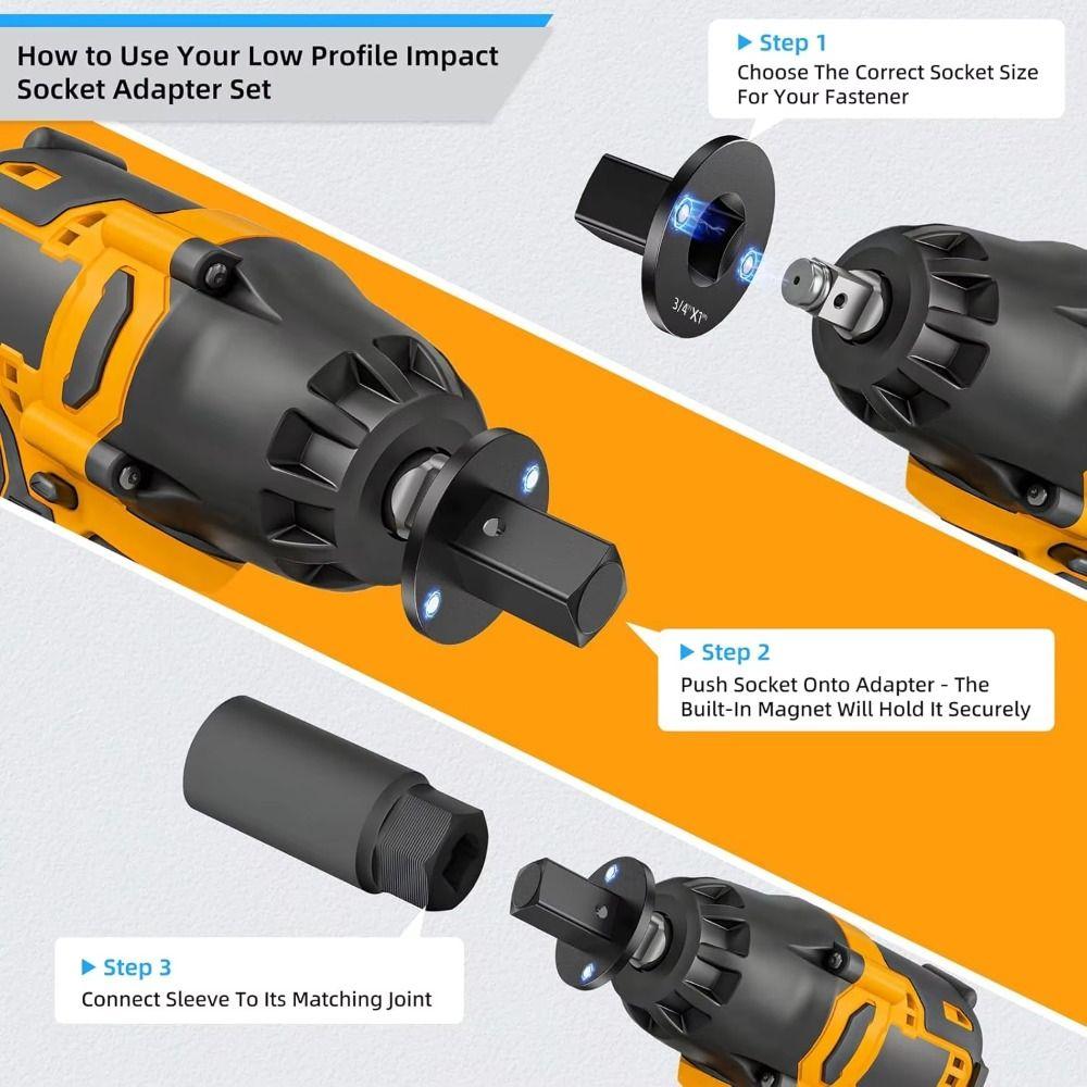 4Pcs Multi-function Drive Ratchet Adapter Portable Driver Socket Adapter  Wrench Accessory